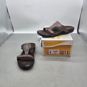 Orthaheel Molly Brown Snake Print Orthotic Slide Sandals Womens 9 24MOLLY